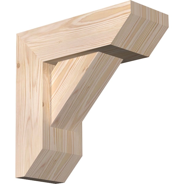 Ekena Millwork Traditional Slat Smooth Bracket w/ Offset Brace, Douglas Fir, 5 1/2"W x 14"D x 14"H BKT0604X14X14TRA06SDF - main